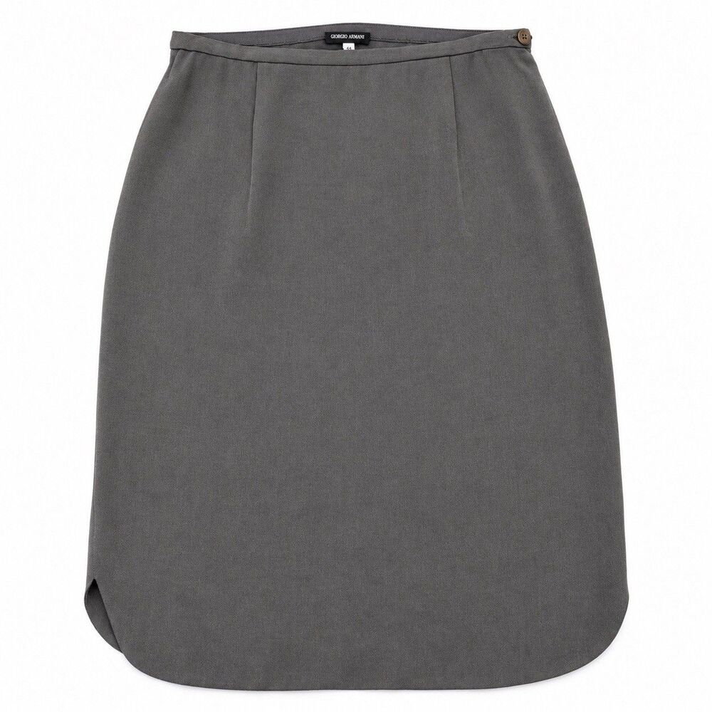 Vintage Giorgio Armani Gray Asymmetric Tulip Hem Skirt IT 42 US 6